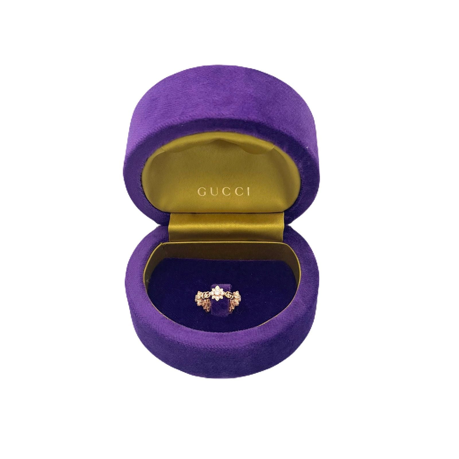 Gucci Flora 18K Rose Gold Diamond Ring 702391 129280269