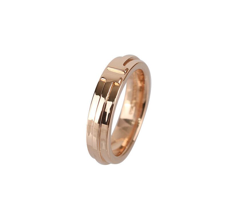 Tiffany & Co 18K Rose Gold T Narrow Ring Size 9 4.5MM 7245482828 75876075