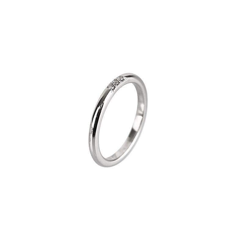 Tiffany & Co Classic Wedding Band Platinum Diamond 3P Size 9 7243195253 76508114