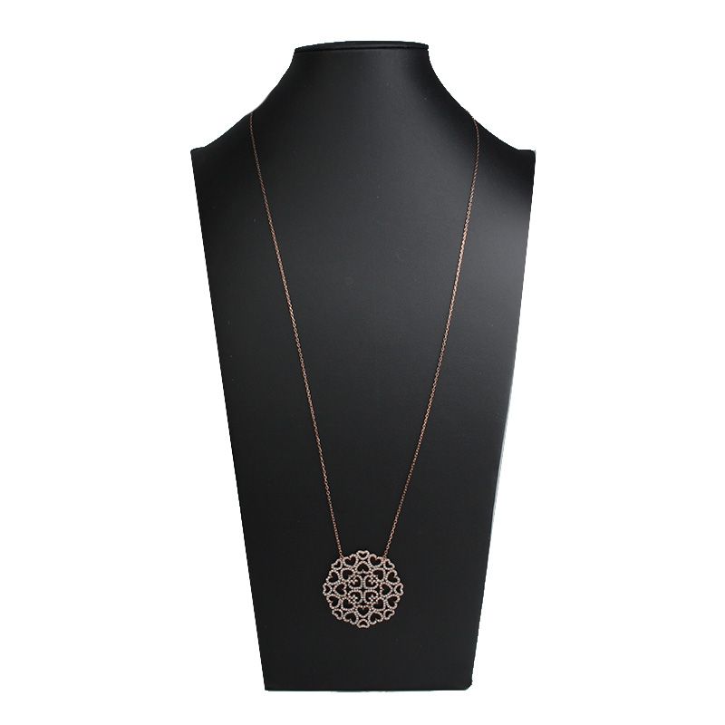 Other Brand 925 Silver Crystal Heart Circle Pendant Necklace 127379069