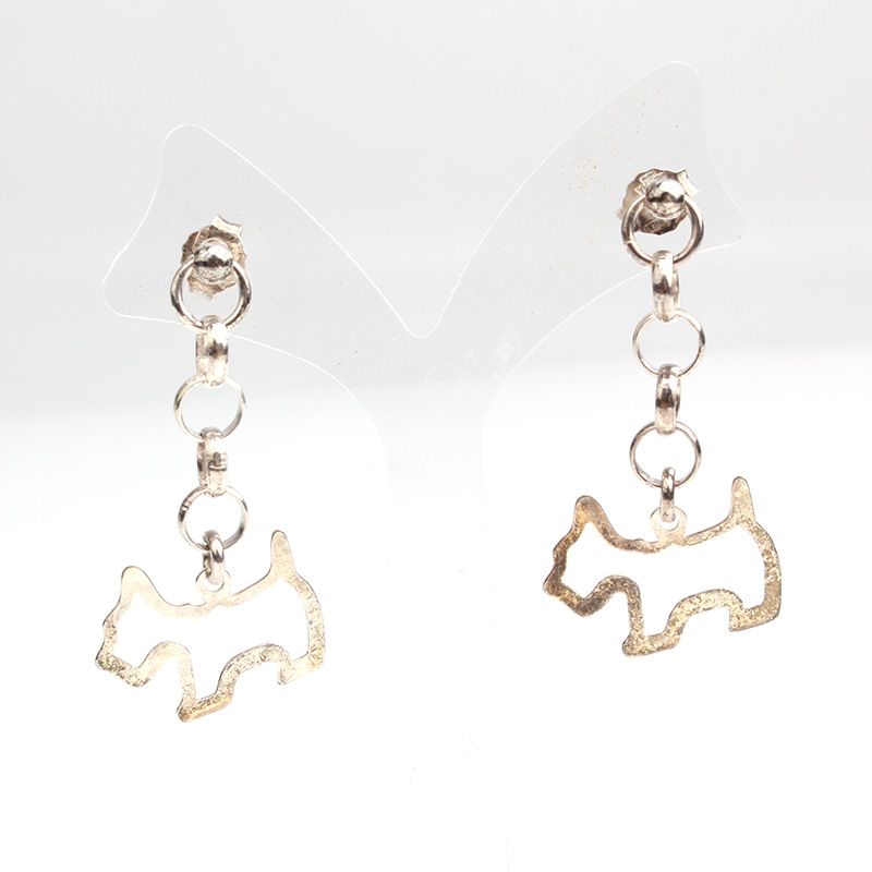 Other Brand Agatha 925 Silver Scottie Earrings 127378947