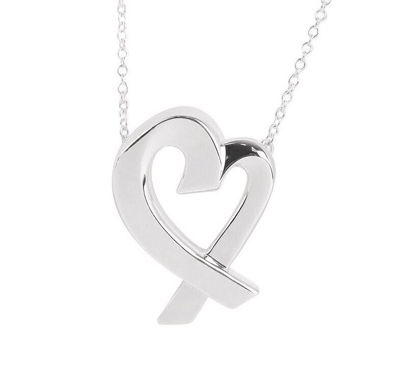 Tiffany & Co Silver Loving Heart Necklace 16MM 7243123870 75875580