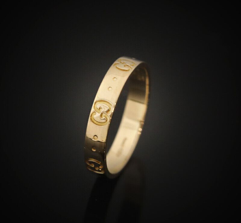 Gucci Icon Ring 18K Yellow Gold 4mm Size 17 7504091420 125542953