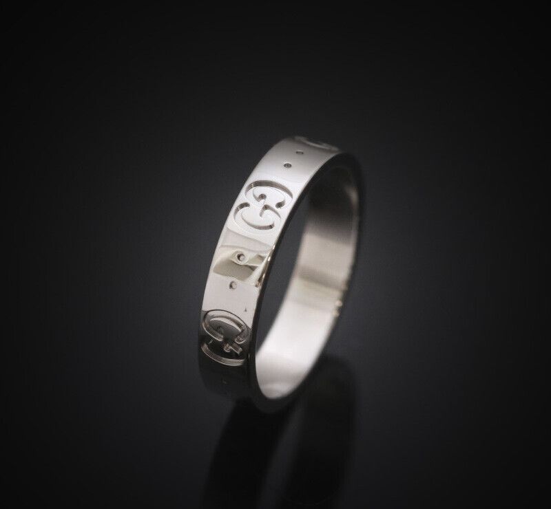 Gucci Icon Ring 18K White Gold 4mm Size 11 - SKU 7324093318 92300998