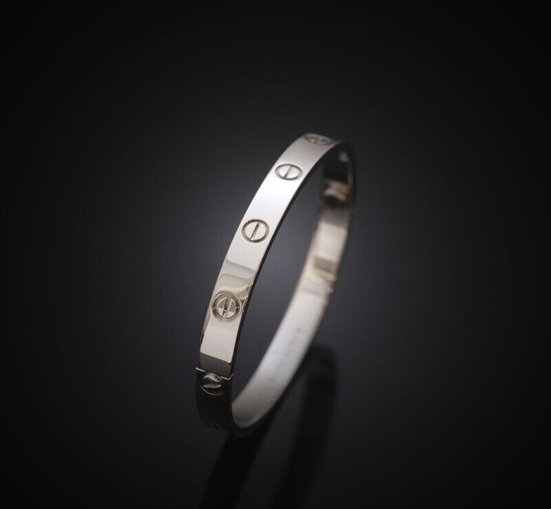 Cartier Classic Model 18K White Gold Love Bracelet 16 Size 7458666977 121375827