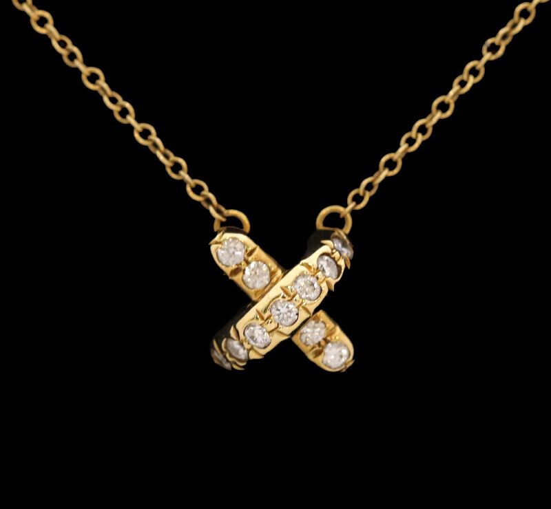 Tiffany & Co X Pendant 18K Yellow Gold Necklace 7471892431 122554383