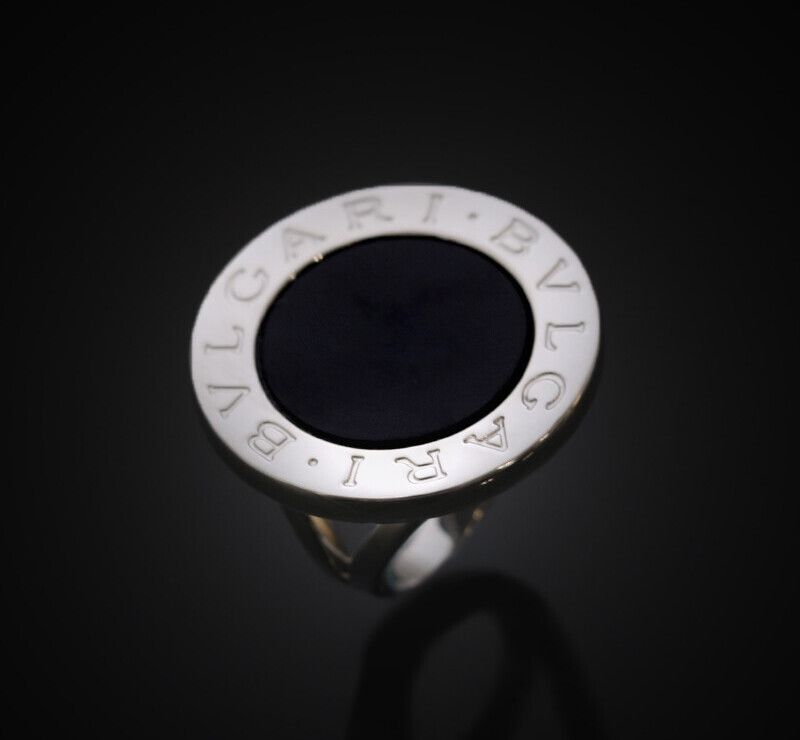 Bulgari 18K Onyx White Gold Ring Size 8 SKU: 7305908944 87932709