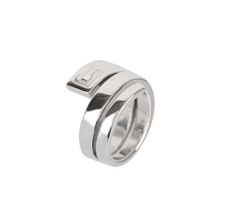 Gucci Spiral Silver Ring with G Logo 14mm Size 10 - SKU: 7245334733 76033715