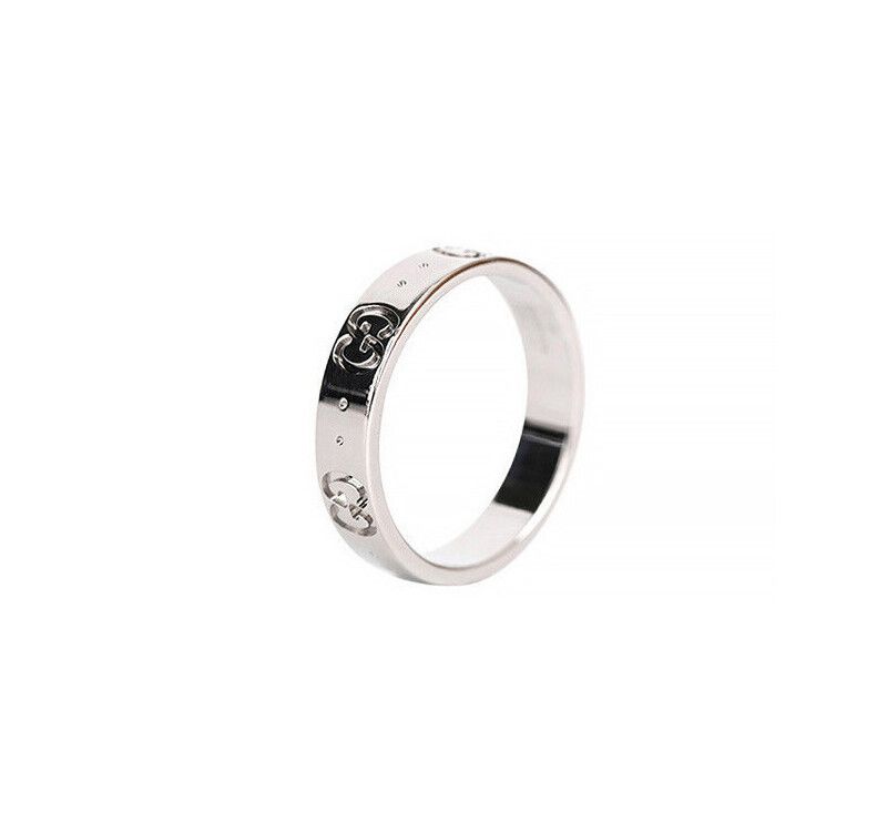 Gucci Icon Ring 18K White Gold 4mm Size 7 7245216401 76033668