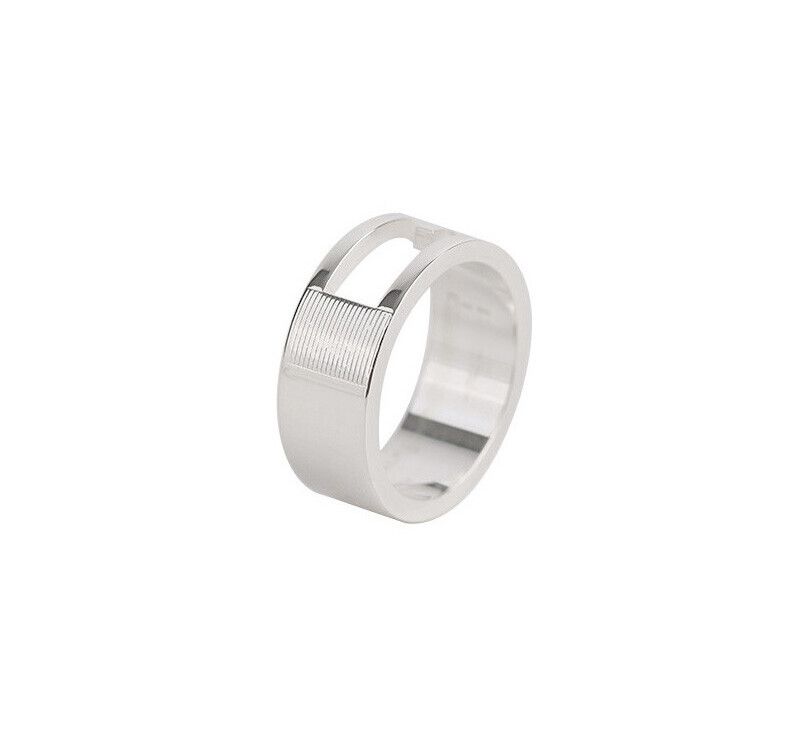 Gucci Silver Logo Ring Size 19 8MM SKU 7242951991 75876181