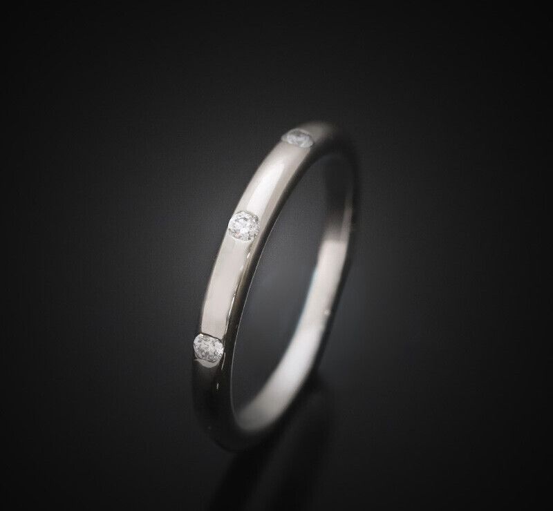 Bulgari Platinum Diamond 3P 8.5mm Ring 7245296098 75875795
