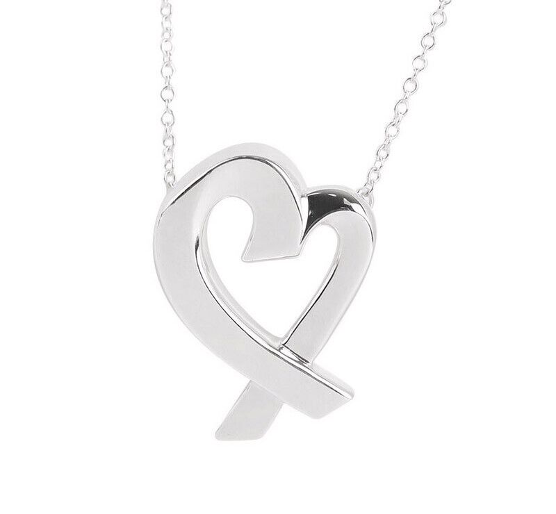Tiffany & Co Silver Loving Heart Necklace 16MM 7243118012 75875640