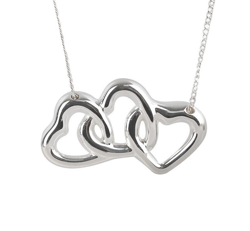 Tiffany & Co Triple Heart Silver Necklace 7245476448 75875639