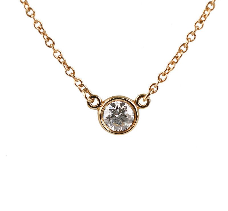 Tiffany & Co 18K Yellow Gold Diamond 1P Necklace 7245224901 75875600