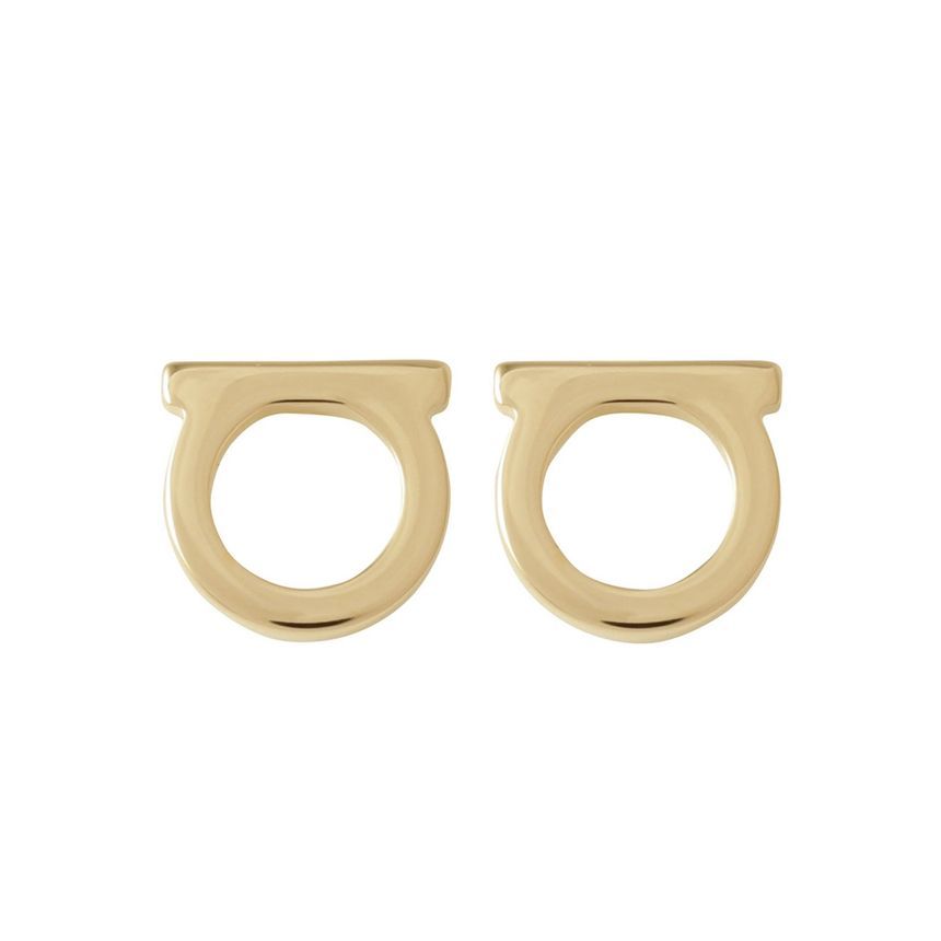 Salvatore Ferragamo Gancini Stud Small Earrings Gold 76-0120 64448504