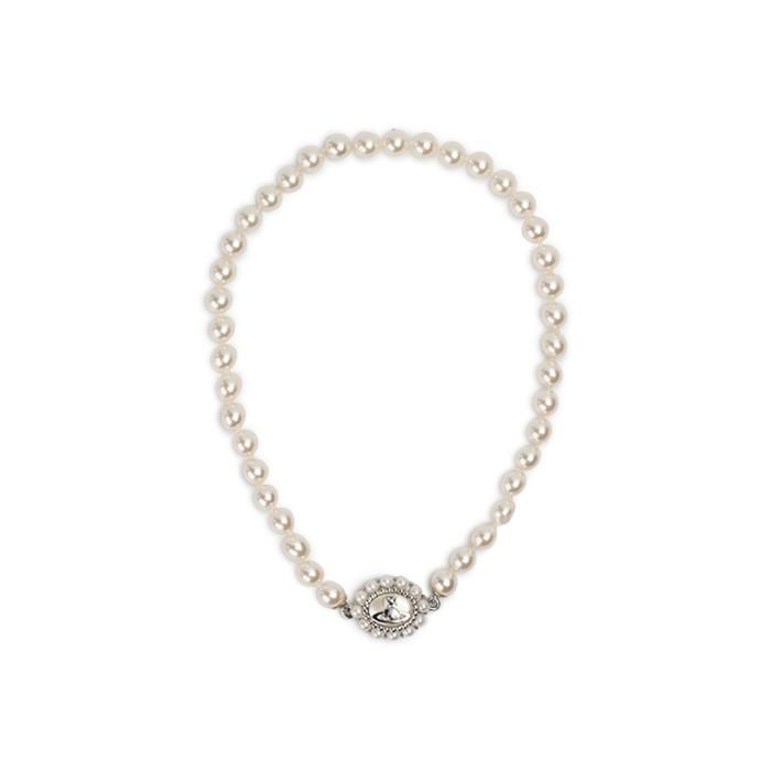 Vivienne Westwood Amaya Pearl Necklace Silver 118598817