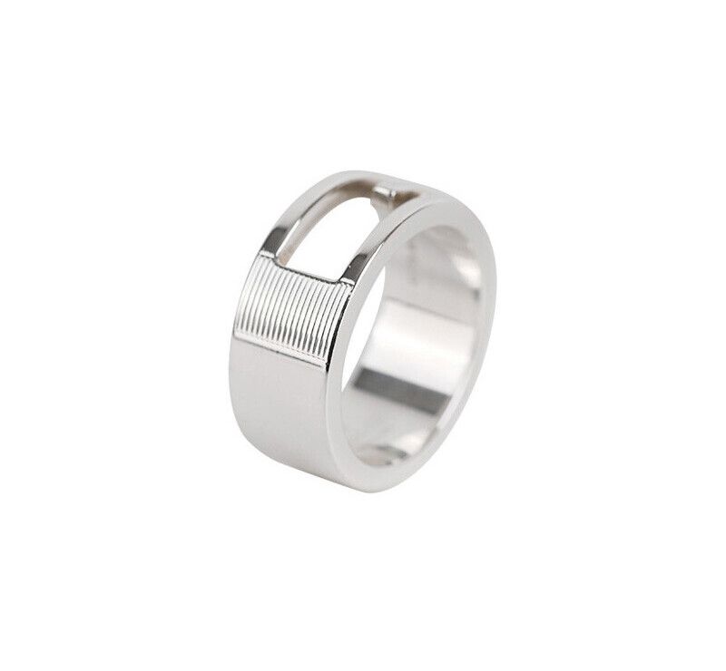 Gucci Silver Logo Ring Size 11 8MM 7219978012 75683765
