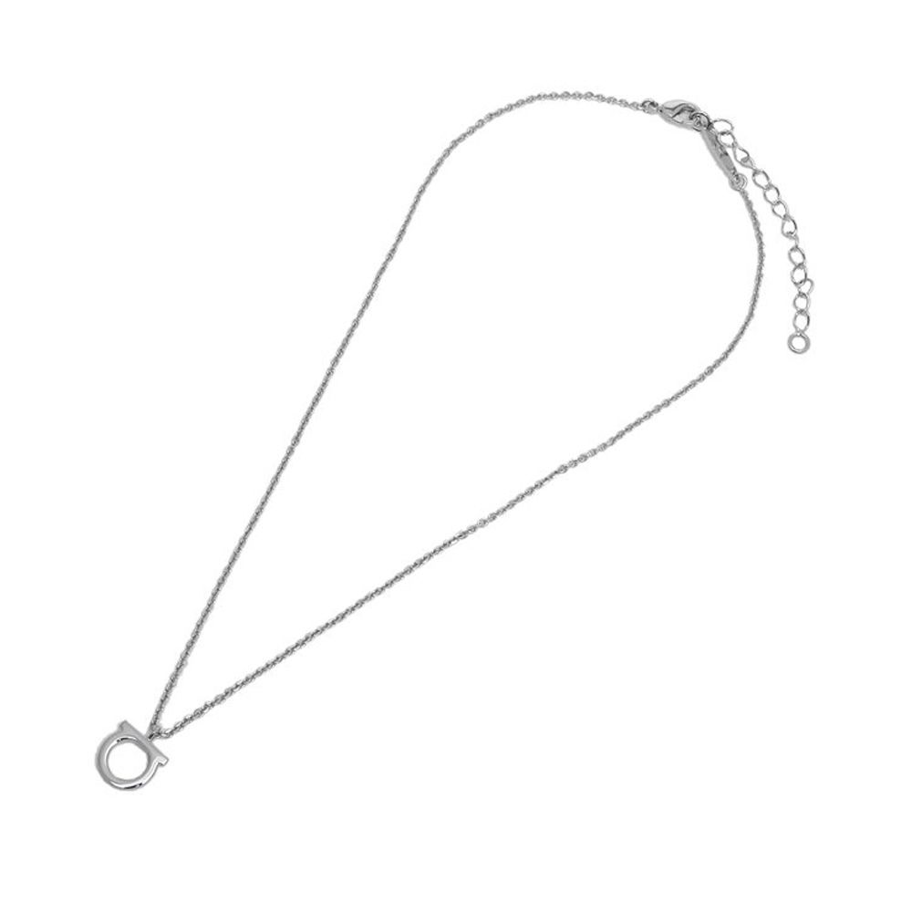 Salvatore Ferragamo Simple Gancini Necklace Silver 76-0133 0696659 48798950