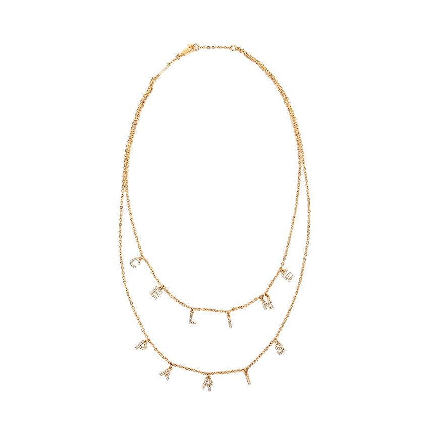 Celine Paris Crystal Double Necklace 46X476BZI 35OR 87783088