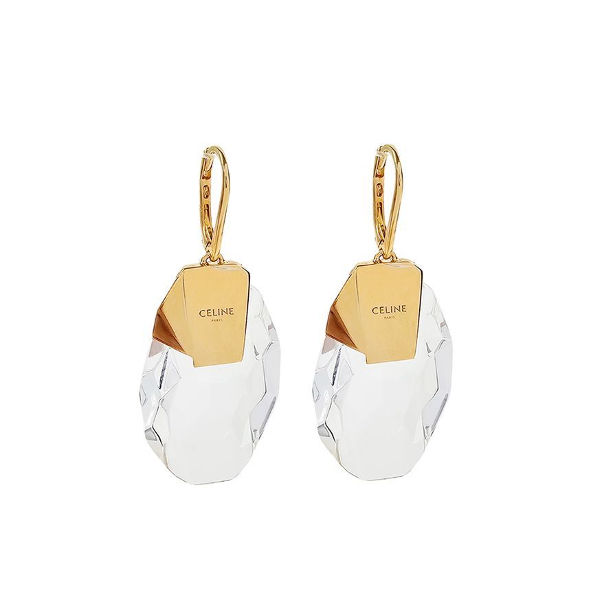 Celine Brass Gold Logo Earrings 46V286BZI 35TG 91463551