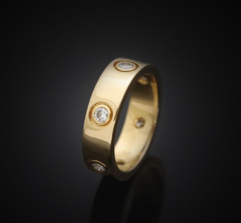 Cartier Love Ring 18K Yellow Gold Diamond 6P 51 Size 5.5MM 7243114678 75683688
