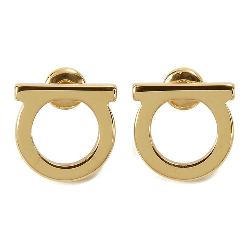 Salvatore Ferragamo Large Gancini Logo Earring Gold 24SS 76-0119 0696429 64448506