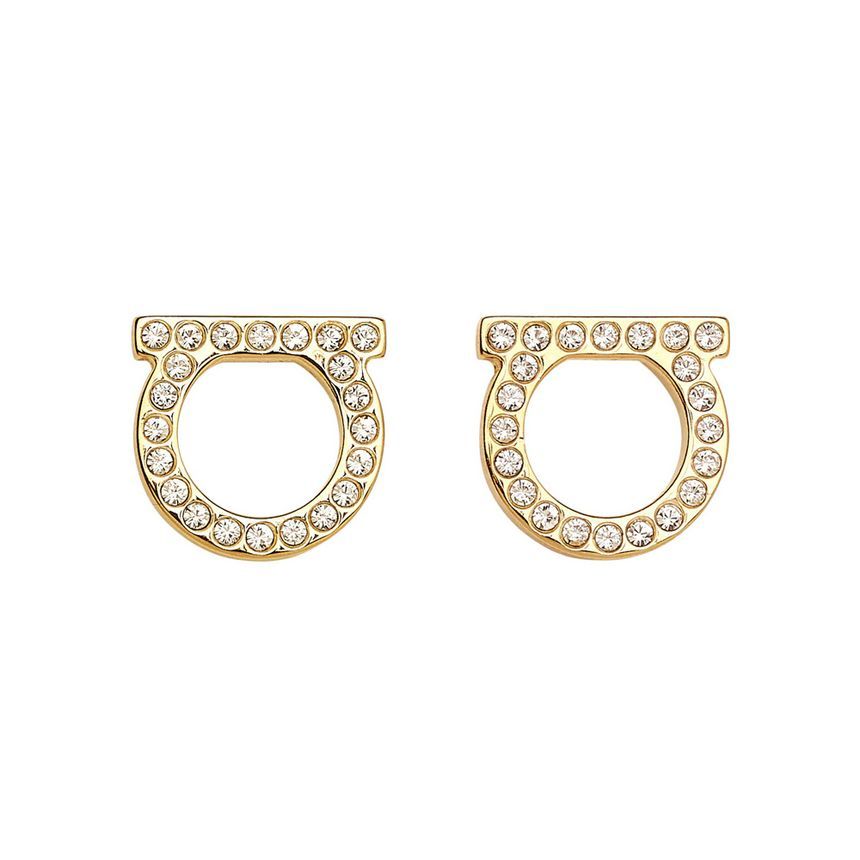Salvatore Ferragamo 24SS Gancini Crystal Large Earrings 76-0122 64448499