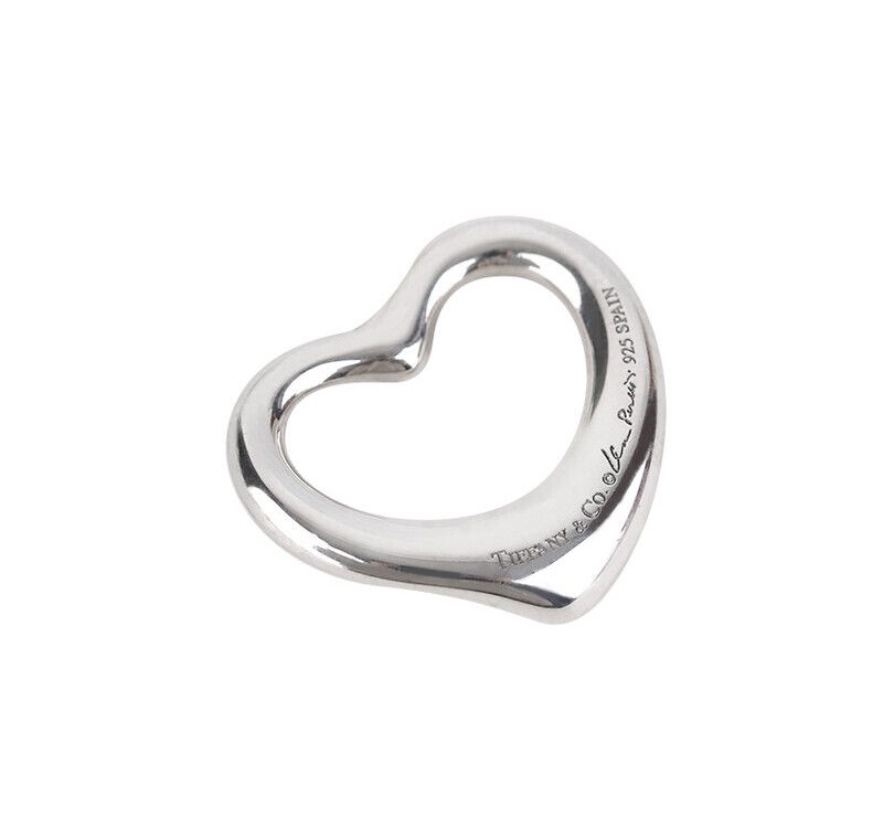 Tiffany & Co Open Heart Silver Diamond 1P 22MM Pendant 7241780735 75679445
