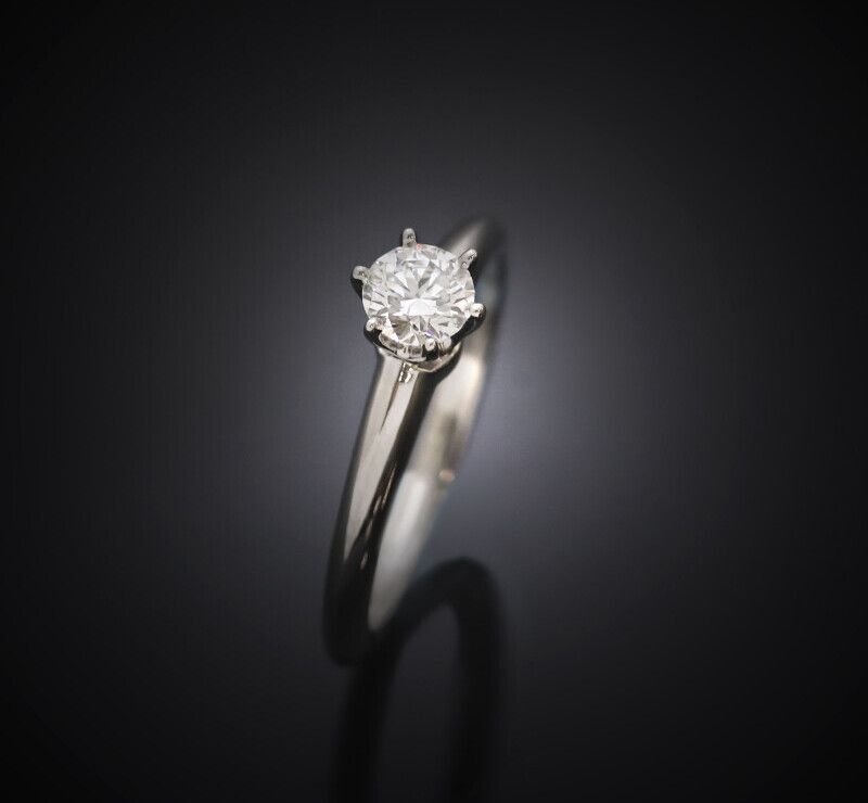 Tiffany & Co Platinum Diamond Setting Wedding Ring 1P 0.31CT 9 1.7MM 7458670988 121375847