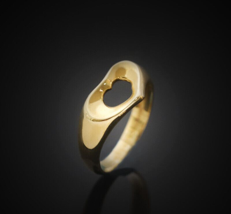 Tiffany & Co Open Heart Ring 18K Yellow Gold 3.3mm Size 10 7241771488 76508217