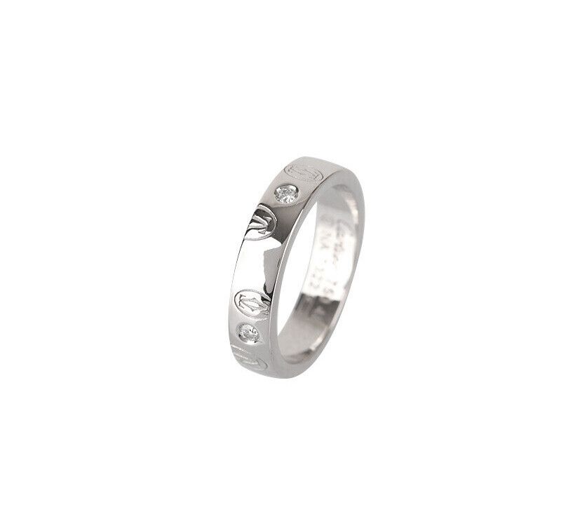 Cartier Diamond 18K White Gold Happy Birthday Ring 4mm - SKU 7247732510 76507617
