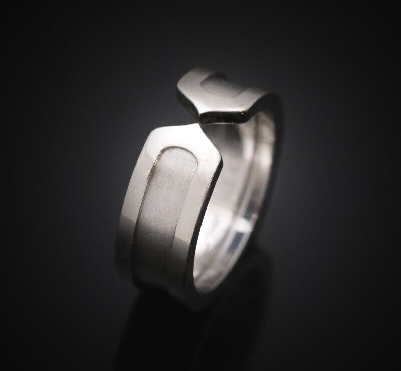 Cartier Double C Ring 18K White Gold 49 6.4mm 7245229575 76033662