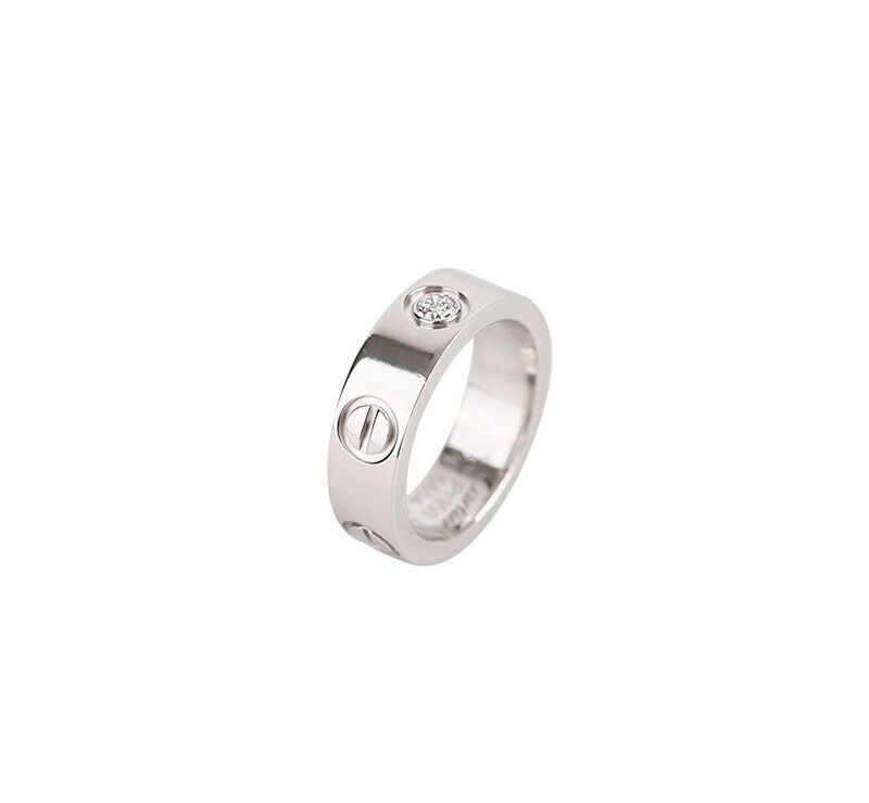 Cartier Love Ring Platinum Diamond 1P 47 Size 5.5mm 7241750318 75876022