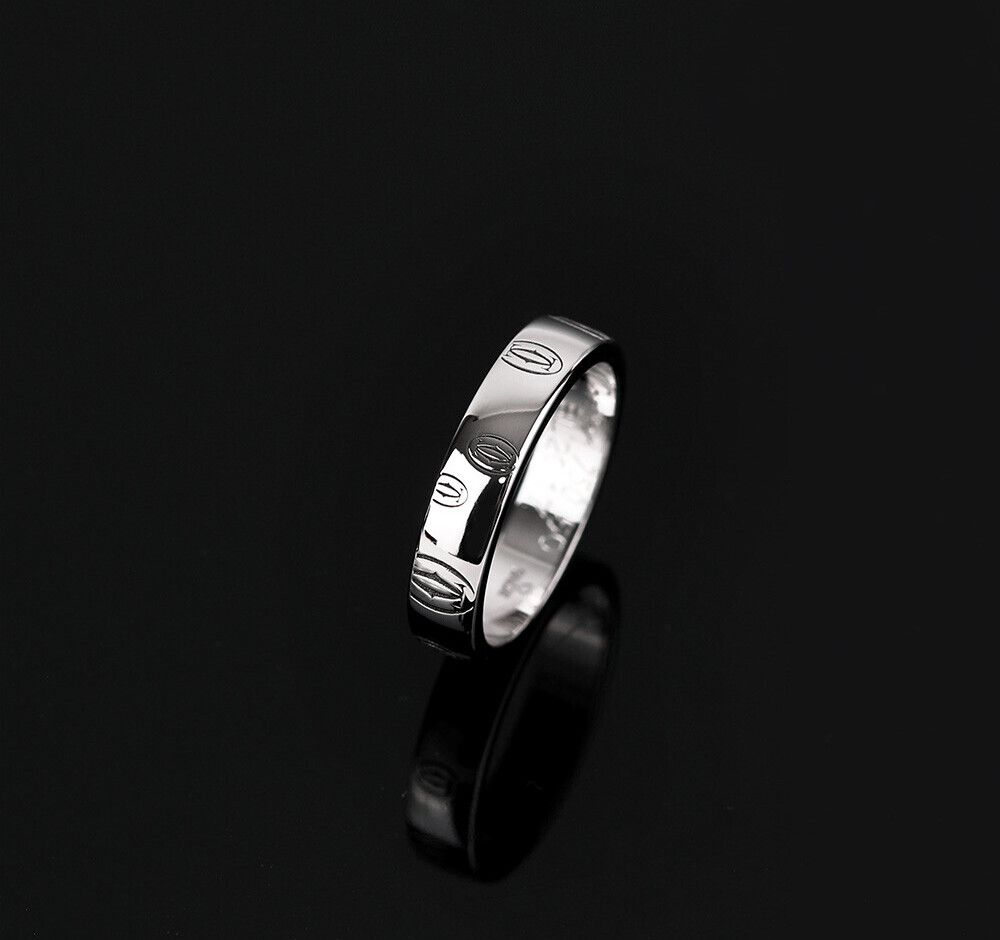 Cartier 18K White Gold Happy Versary Ring 4mm Size 50 7243242033 75875815