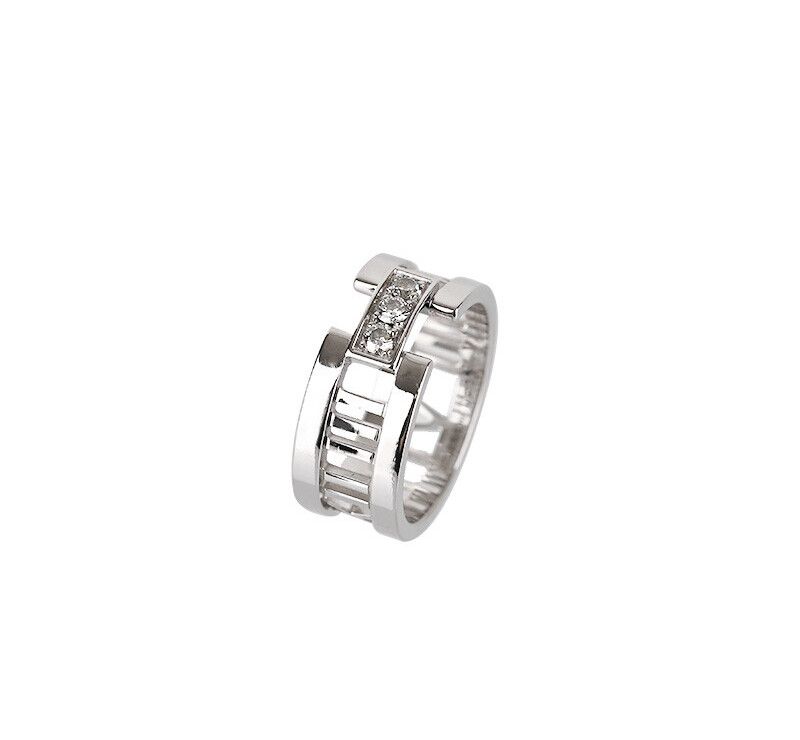 Cartier Atlas 18K White Gold Diamond Ring Size 13 7245206955 75875711
