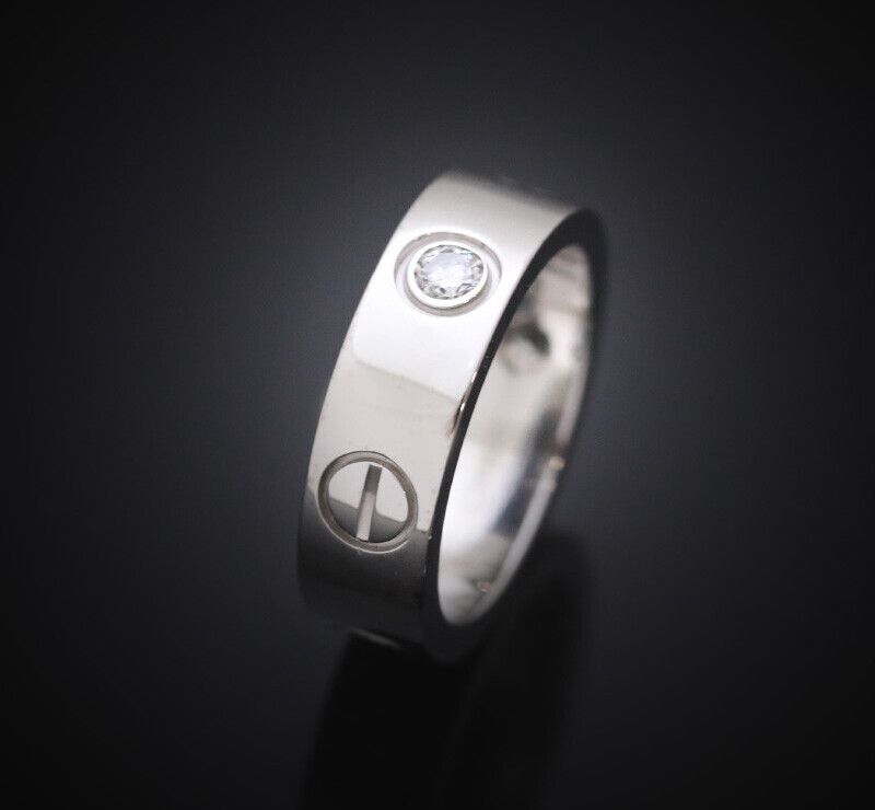 Cartier Love Ring 18K White Gold Diamond 3P 48 Size 5.5MM 7245324339 75875686