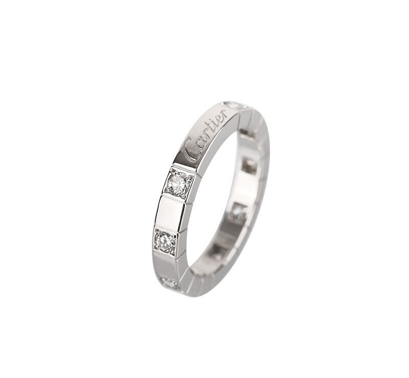 Cartier 18K White Gold Diamond Ring 9P 50 Size 7243204244 75875717