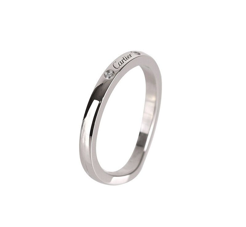 Cartier Ballerina Wedding Band Platinum Diamond 3P 49 2MM 7241826316 75875743