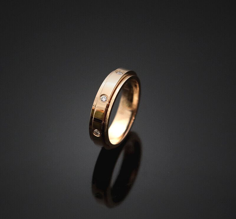 Piaget 18K Rose Gold Diamond Positioning Ring 4.6mm G34PC250 7246242508 75875696