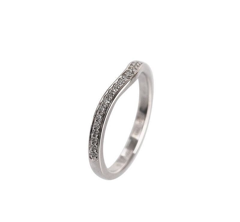 Cartier Ballet Wedding Band Platinum Half Full Diamond 48 Size 2MM 7241871388 75875701