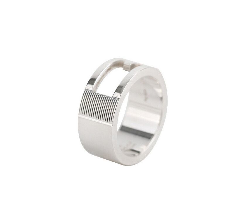 Gucci Silver Logo Ring Size 9 8MM 7220208215 75683766