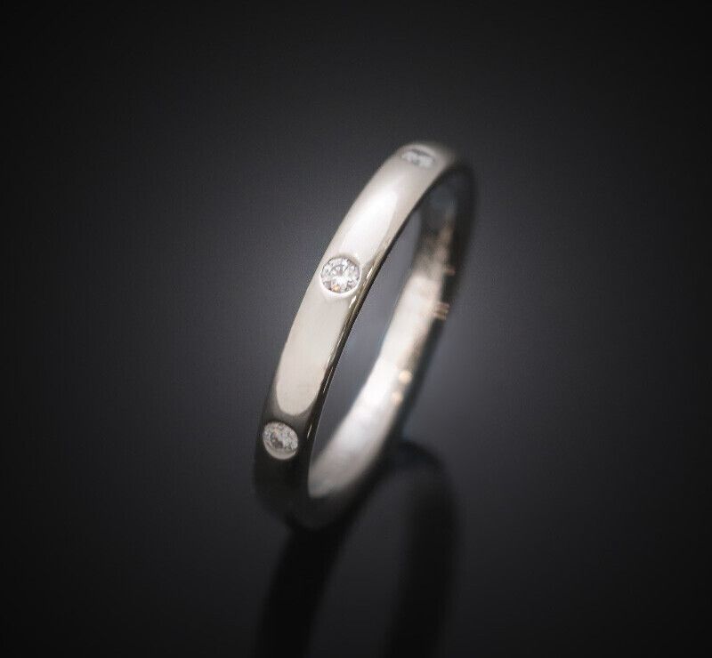Van Cleef & Arpels Wedding Band Platinum Diamond 3P 47 Size 2.5MM 7241679226 75683762