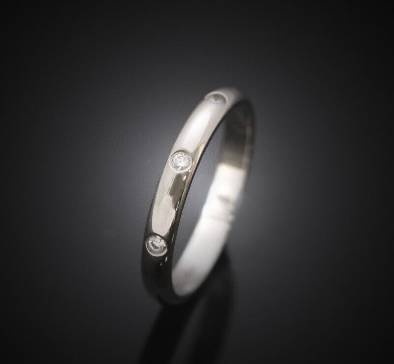Cartier Wedding Band Platinum Diamond 3P 2MM 7241680998 75683751