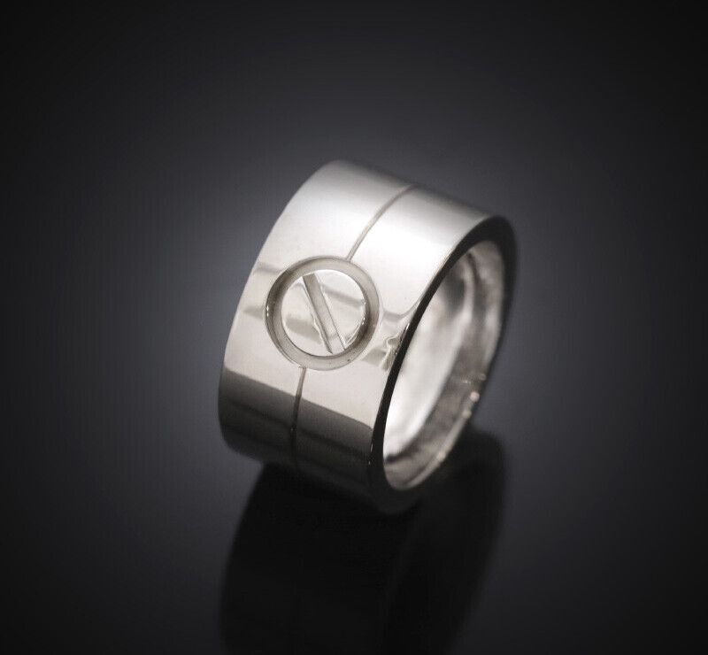 Cartier 18K White Gold Love Ring 11mm Size 50 7215161263 75683816