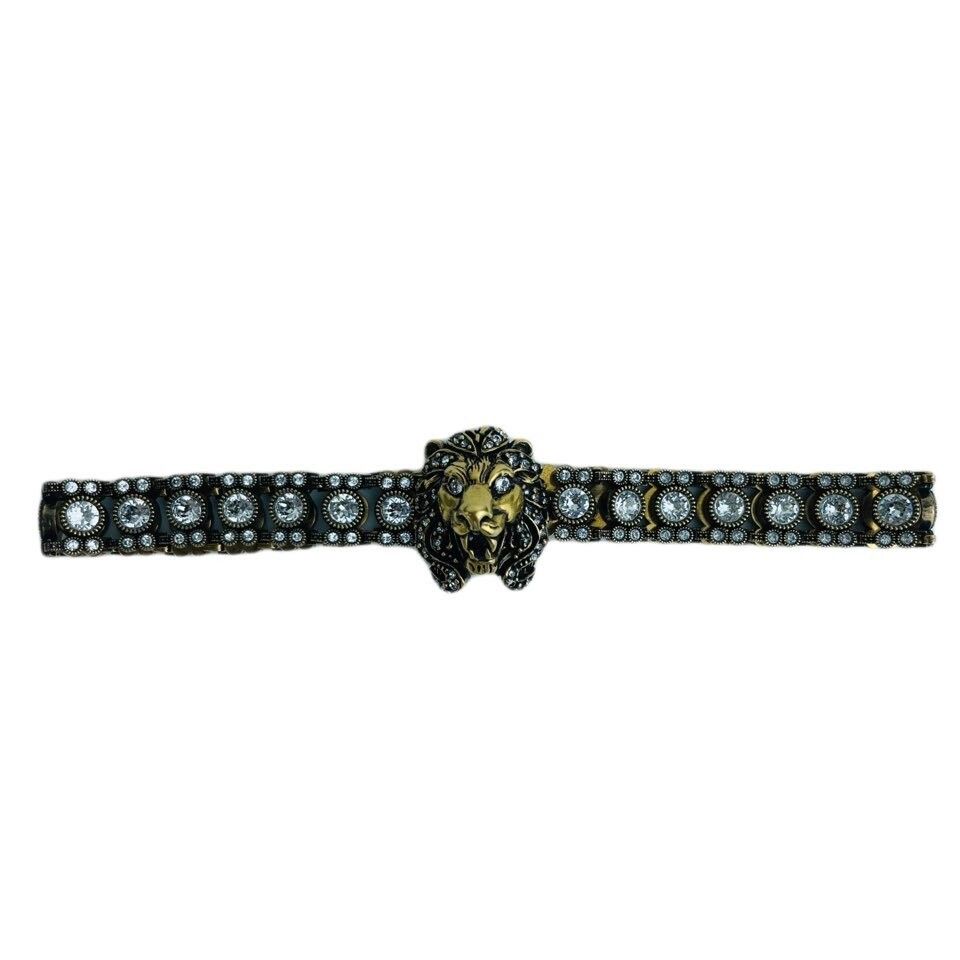 Gucci Gold Crystal Lion Head Choker 578951 64041630