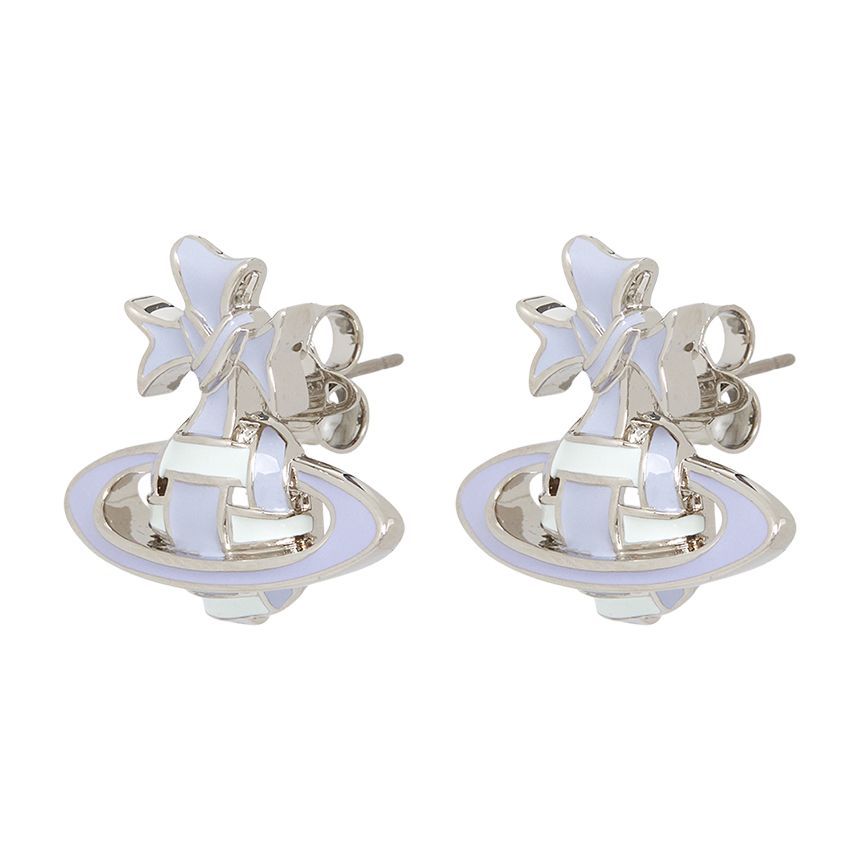Vivienne Westwood Bow Bass Relief Women's Earrings 62010366 02P599 130368815