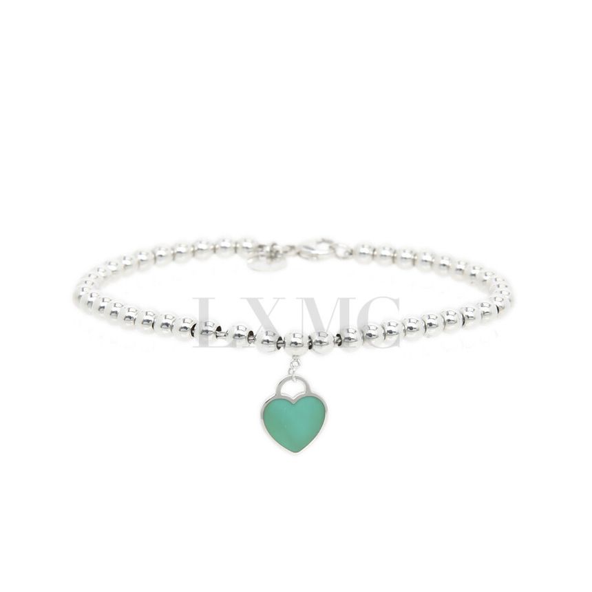 Tiffany & Co Return to Tiffany Blue Heart Bead Bracelet, Silver Bracelet 4mm 130331425