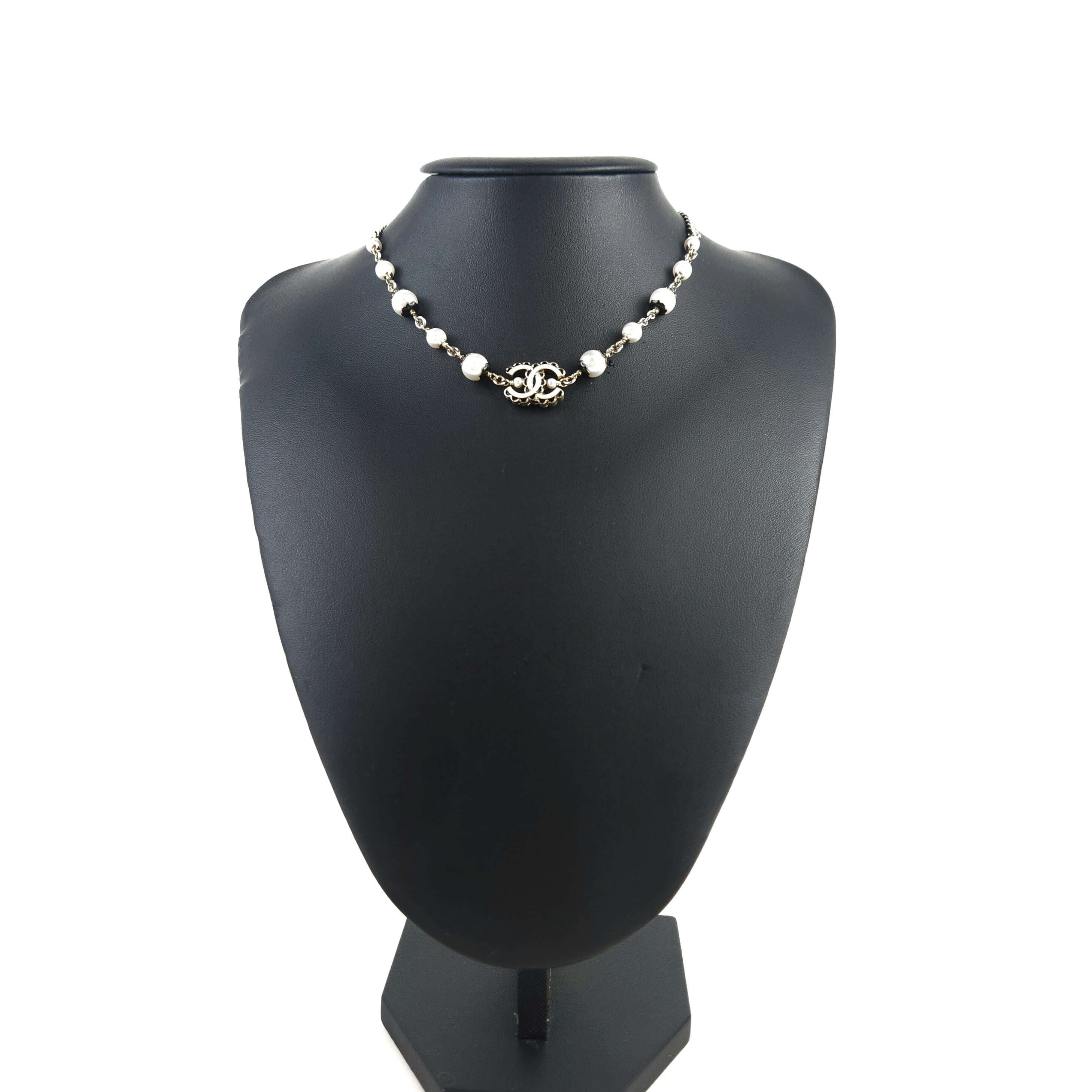 CHANEL Pearl Choker Necklace ABE157 9091 130305678