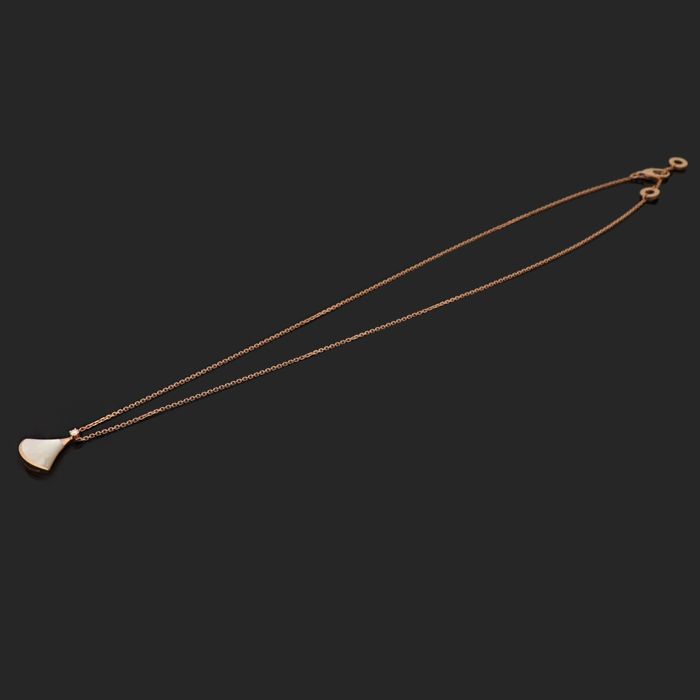 BVLGARI 18K Rose Gold Mother of Pearl Diamond Divas Dream Necklace 350581 130269332