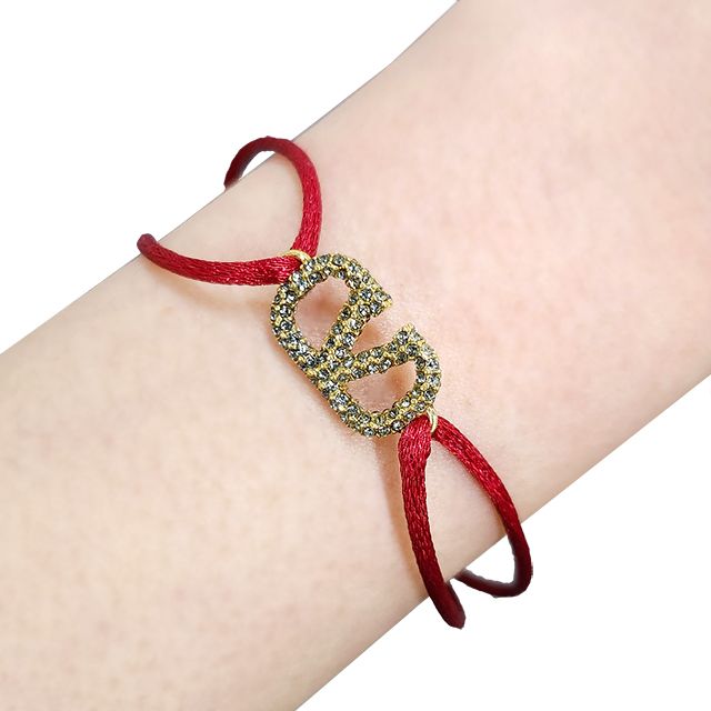 Valentino V Logo Signature Crystal Knot Bracelet 123472499